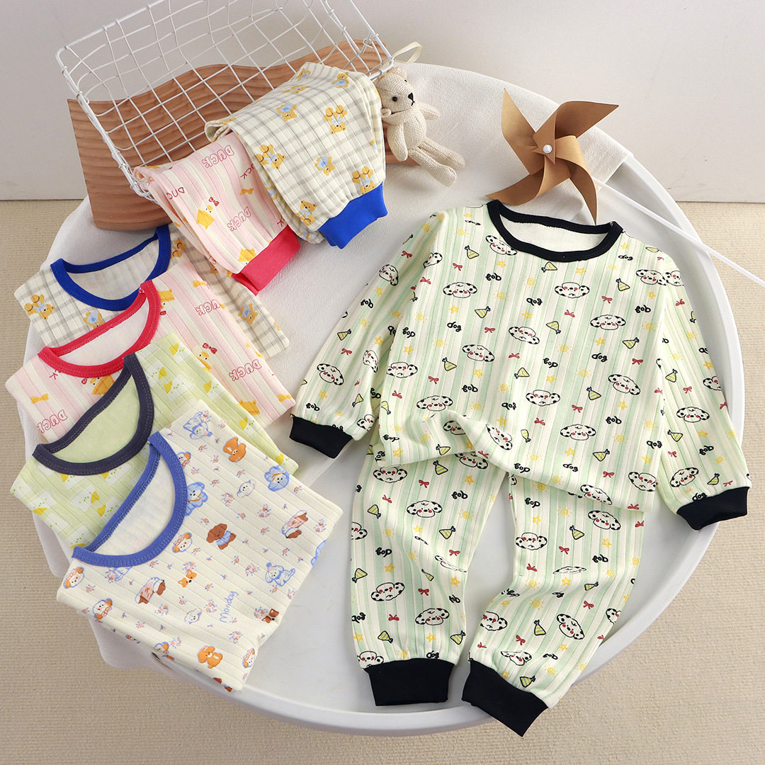 新款春秋儿童内衣套装纯棉秋衣男童女宝宝秋衣秋裤睡衣家居服批发