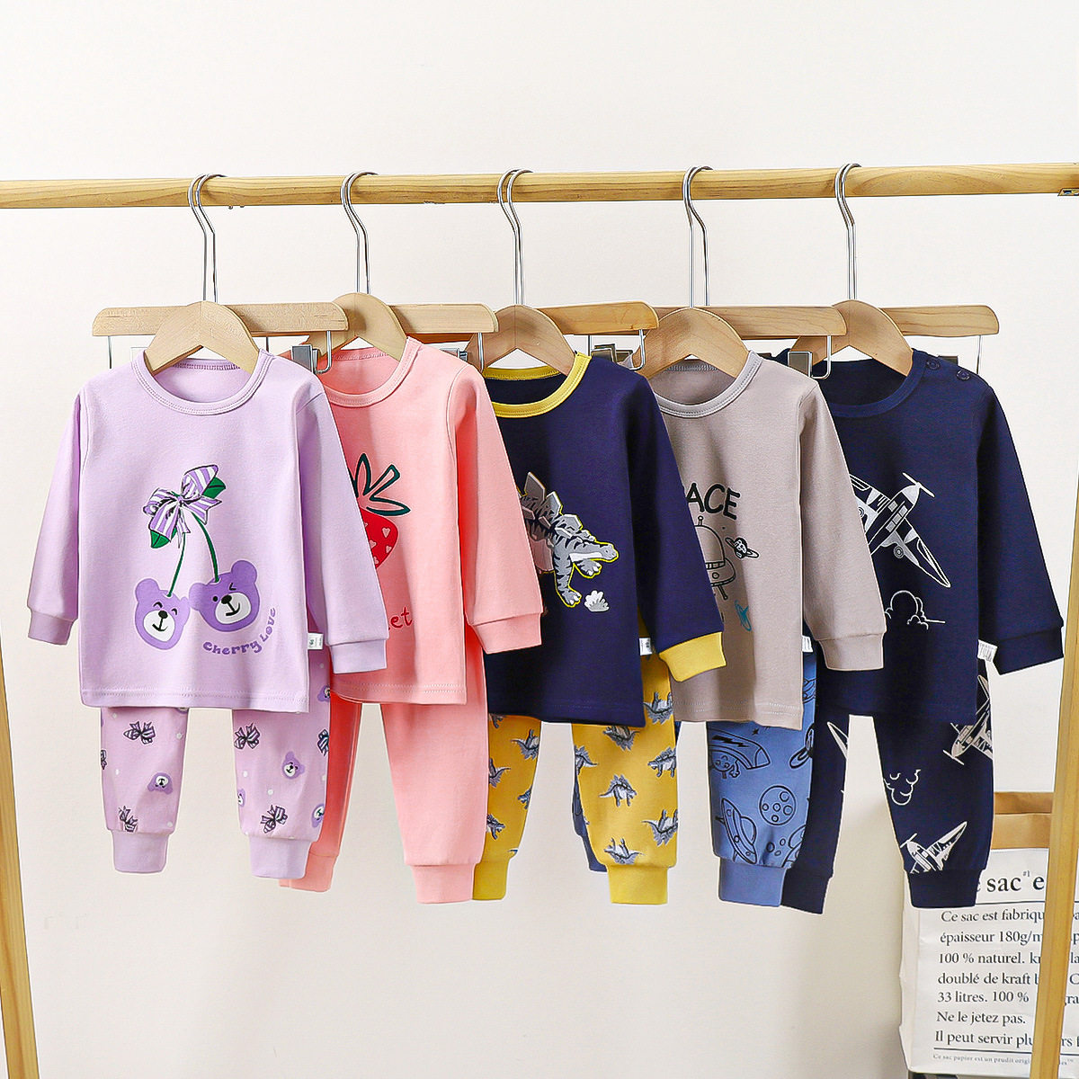 儿童内衣套装纯棉宝宝男童睡衣女童秋衣秋裤童装批发A类中小童