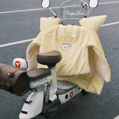 电动车挡风被2024新款加绒加厚防水防雨电瓶摩托冬款防风罩收纳扣