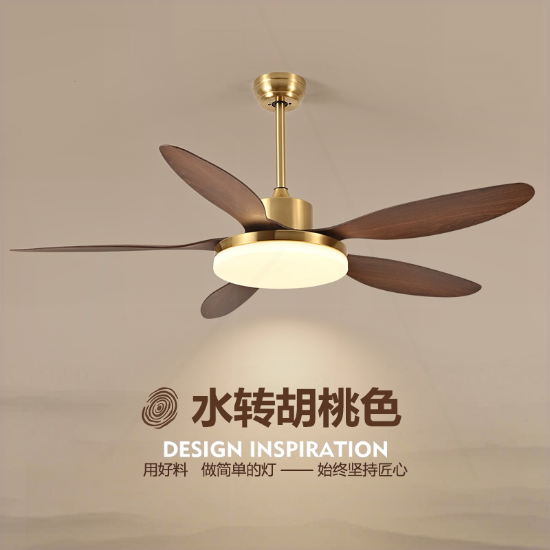 风扇灯中古风客厅法式复古卧室餐灯厅吊扇灯变频静音电风扇一体吊