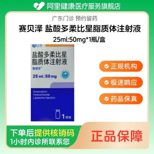 齐鲁【赛贝泽】盐酸多柔比星脂质体注射液25ml:50mg*1瓶/盒（广东）诊所1小时内联系您