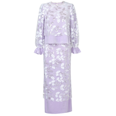 气质立体层次感亮片刺绣上衣高腰