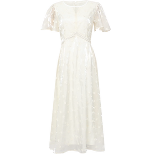 2025夏季新款温柔仙女重工立体花朵度假小众收腰大摆气质连衣裙女