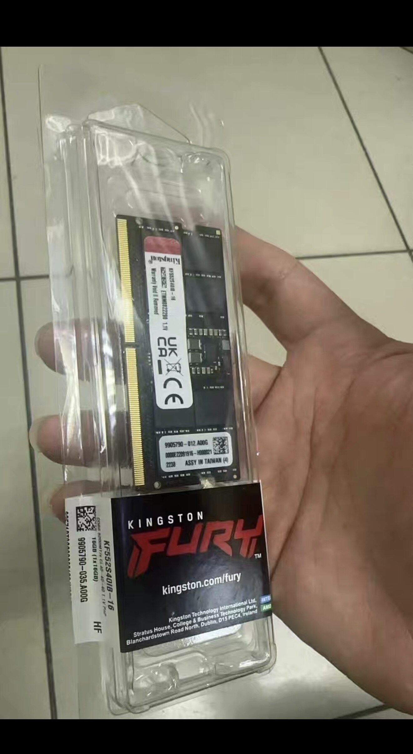 金士顿DDR5/16GB/5600笔记本内存条