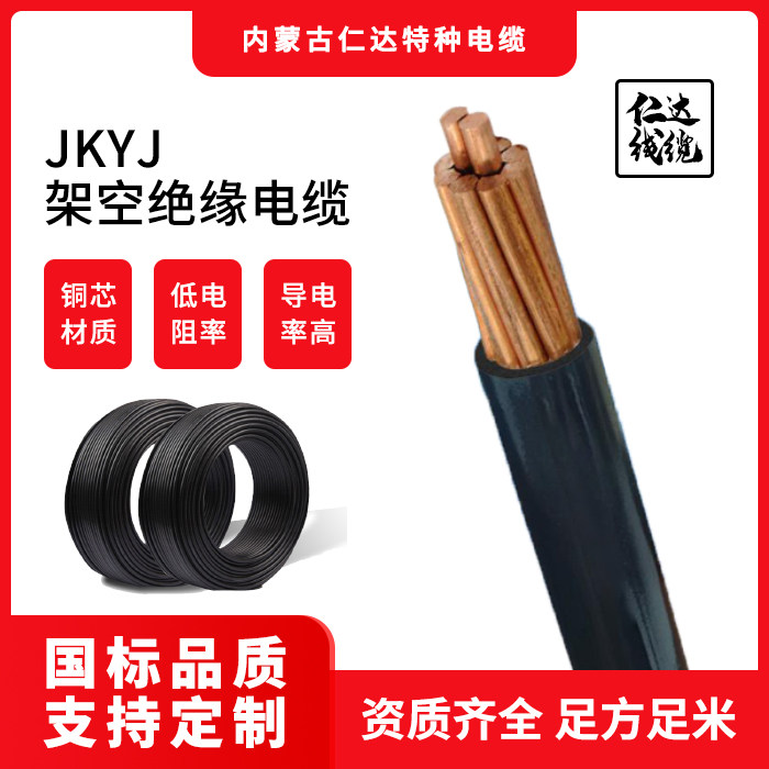 线缆 仁达 JKYJ 1*50mm² 铜芯架空线 100米 常规XLPE 内蒙工厂