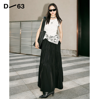 D63女装25夏季新款T恤不规则复古时尚短袖波西米亚风套头上衣
