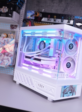 半岛铁盒沧溟屏显版M-ATX海景房机箱360水冷台式主机6吋屏替VK03