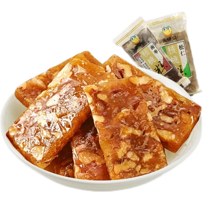 来伊份松仁核桃糕上海坚果软糖