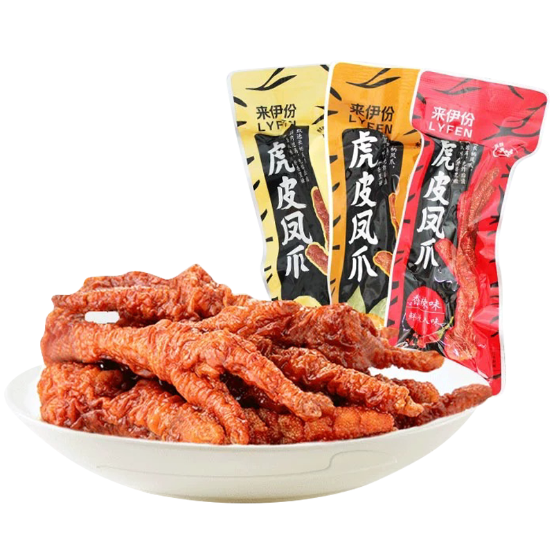 来伊份虎皮风爪五香香辣烧烤常温