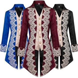 漫衣尚男式蒸汽朋克中世纪夹克哥特式维多利亚时代弗罗克外套制服