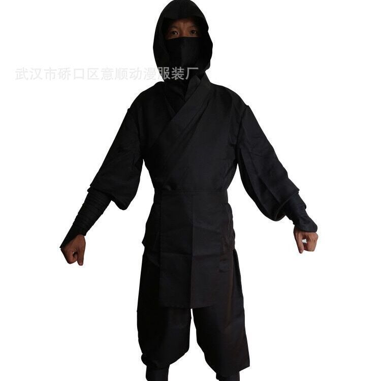 黑忍者服装成人制服套装日本武士角色扮演万圣节服装日系动漫