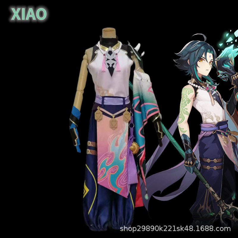原神cos服护法夜叉降魔魈万圣节cos男装面具游戏cospaly动漫套装