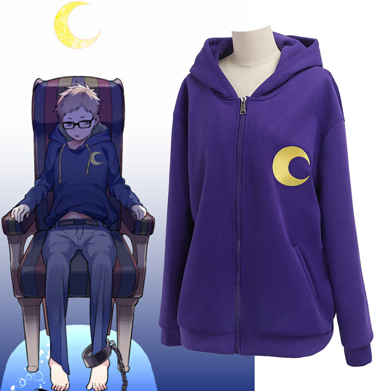 排球少年月岛萤幼年卫衣紫色月亮月岛萤同款cos服装连帽上衣卫衣