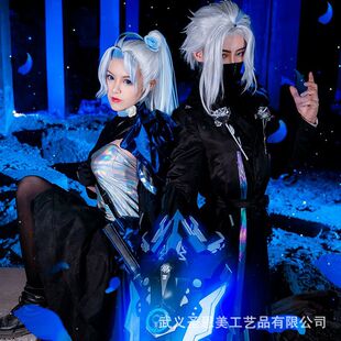 王者荣耀cos情人节特工皮肤默契交锋兰陵王花木兰COPLAY服全套装