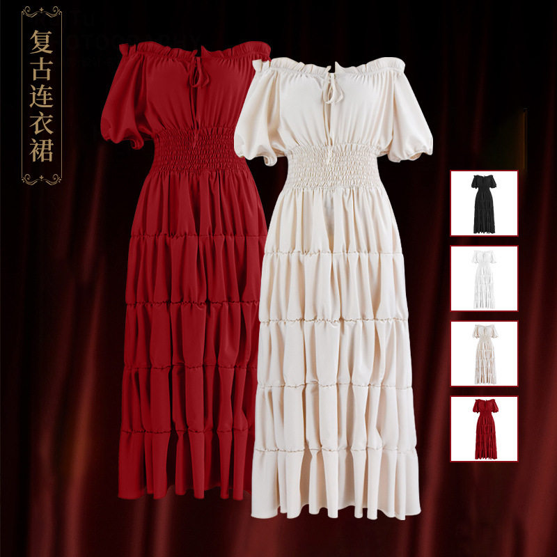 女士长裙中世纪文艺复兴舞台服装复古礼服万圣节角色扮演服装内衬