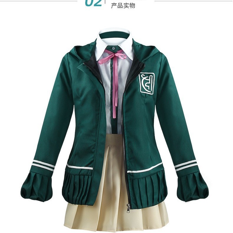 弹丸论破2七海千秋动漫服装墨绿连帽装cosplay服装jk制服现货