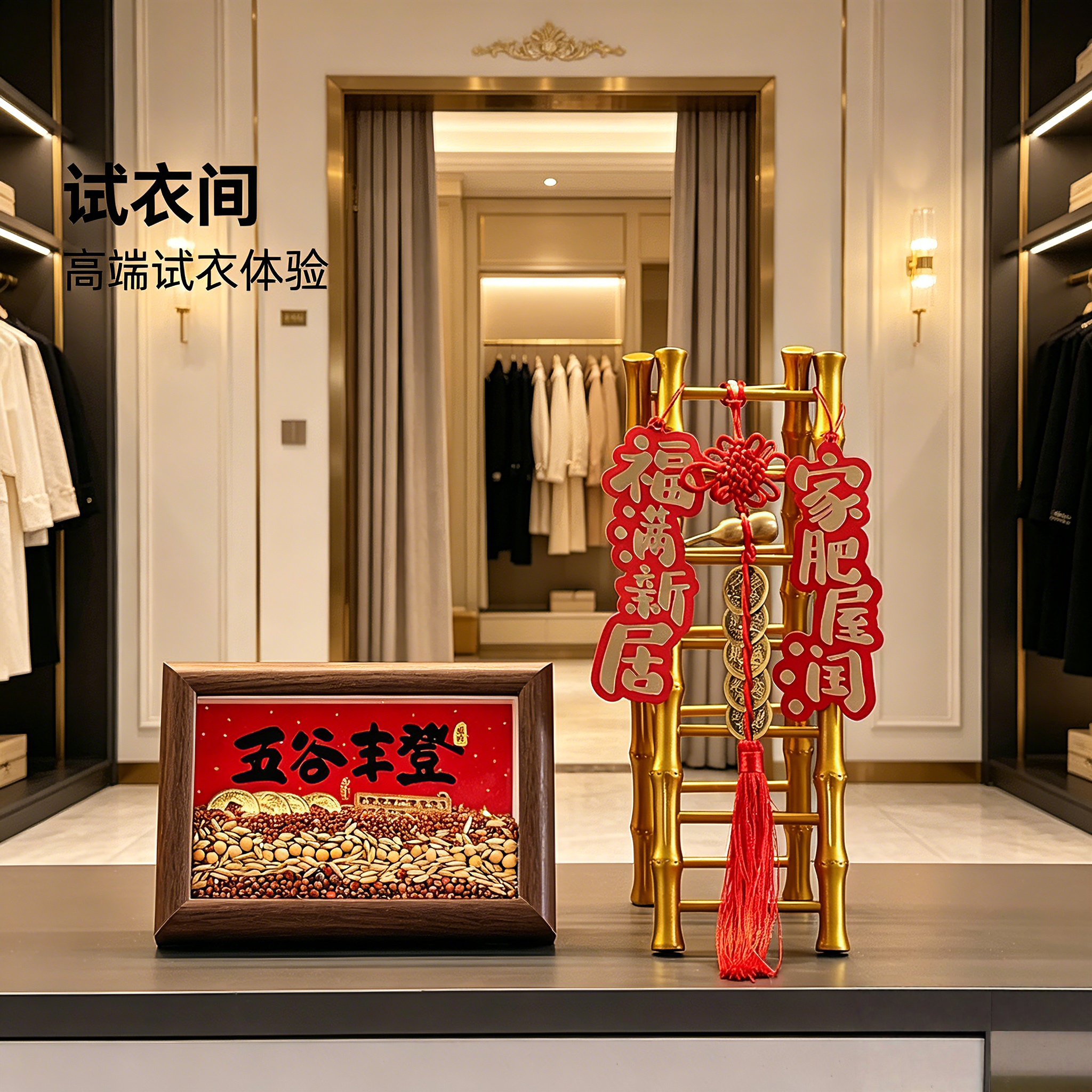 试衣间门口动态摆件玄关区域