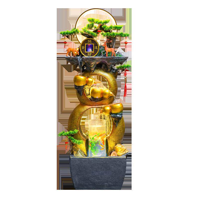 风水轮葫芦招财假山流水喷泉生财开业客厅玄关办公室水景装饰摆件