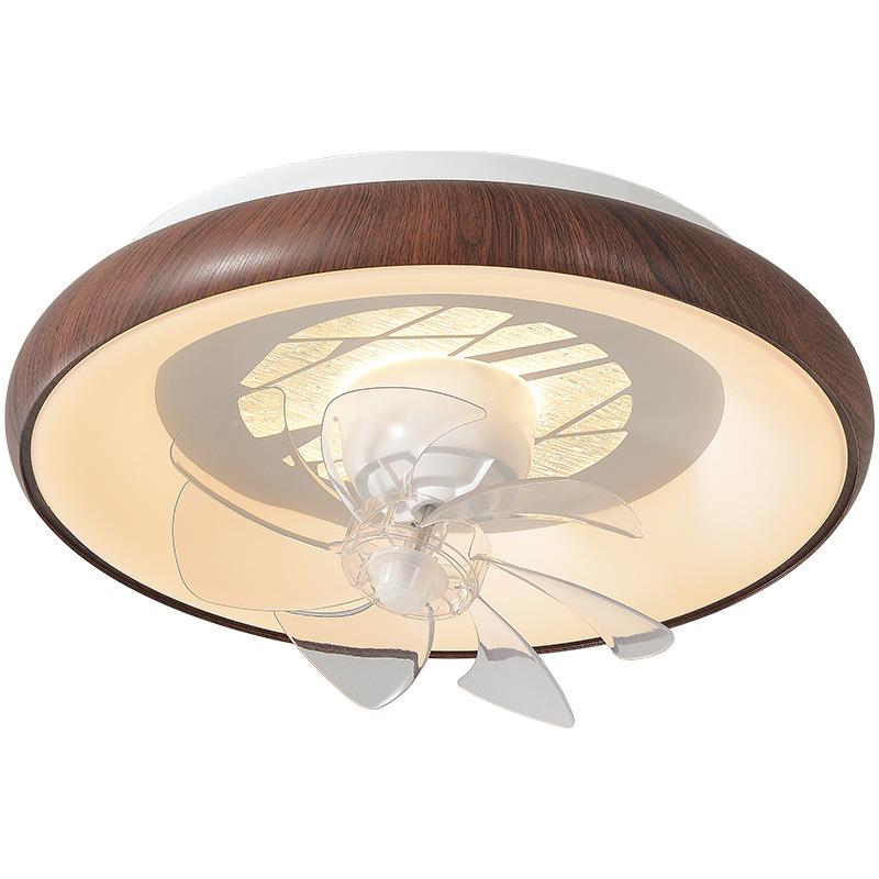 中古风卧室头风扇灯0°摇胡桃木6纹餐厅吸顶童灯儿房电扇灯9811