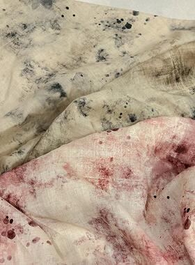 春夏麻码数印花国面风新中式料乱花苎风衬衫连衣81668裙服装用布