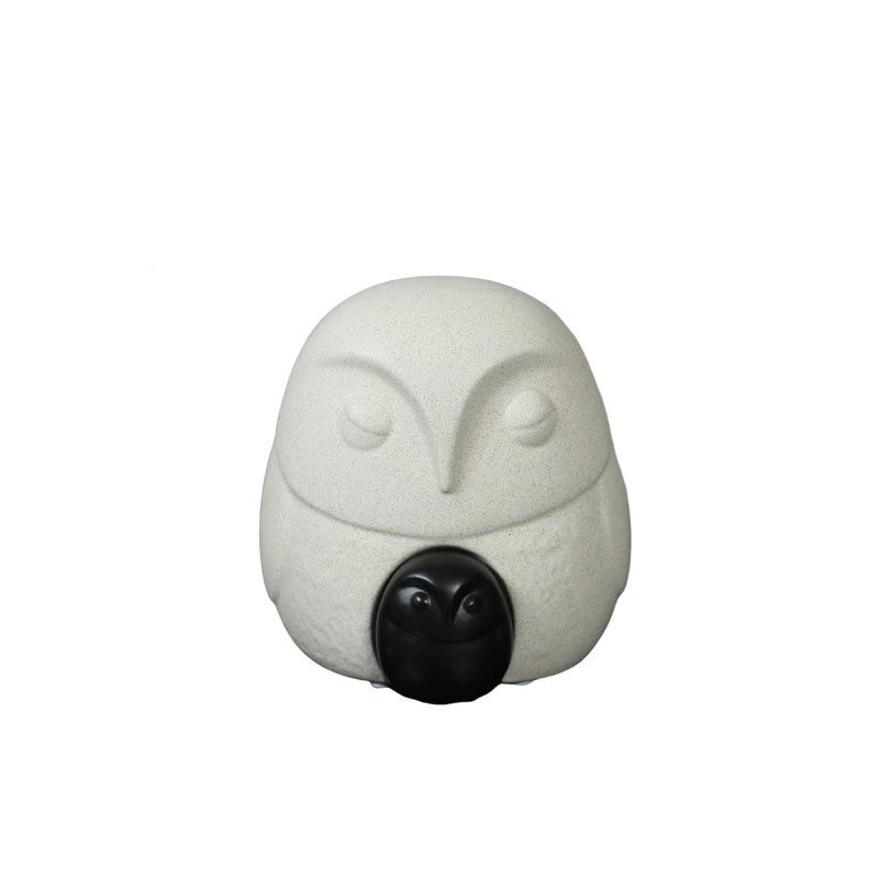 现代简面约ins陶瓷猫头鹰摆FSK件创意家居软装饰品酒柜厅桌工艺客