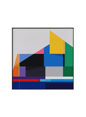 城市剪影抽画餐厅组QB202308合装饰画多巴胺彩壁小象众i色ns风客