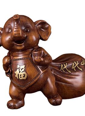 北欧风创大象对象代代有财小件树礼脂摆客厅家居装T328饰工艺品意