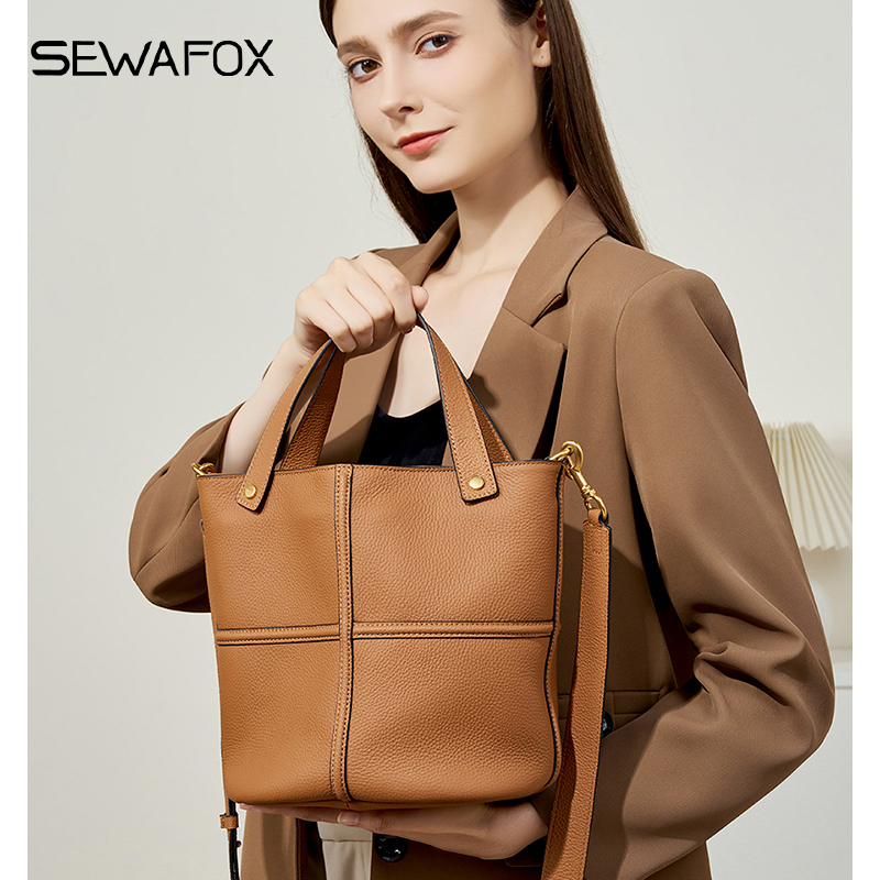 通勤大容量水桶包优雅单肩斜跨包