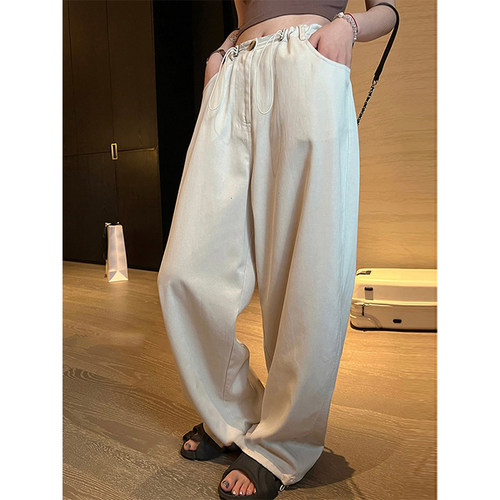 高腰百搭TQRY长裤显瘦不透工装裤