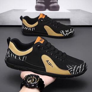 春季 软底防滑休闲潮鞋 透气皮面运动阿甘板鞋 豆豆鞋 男士 一脚蹬男鞋