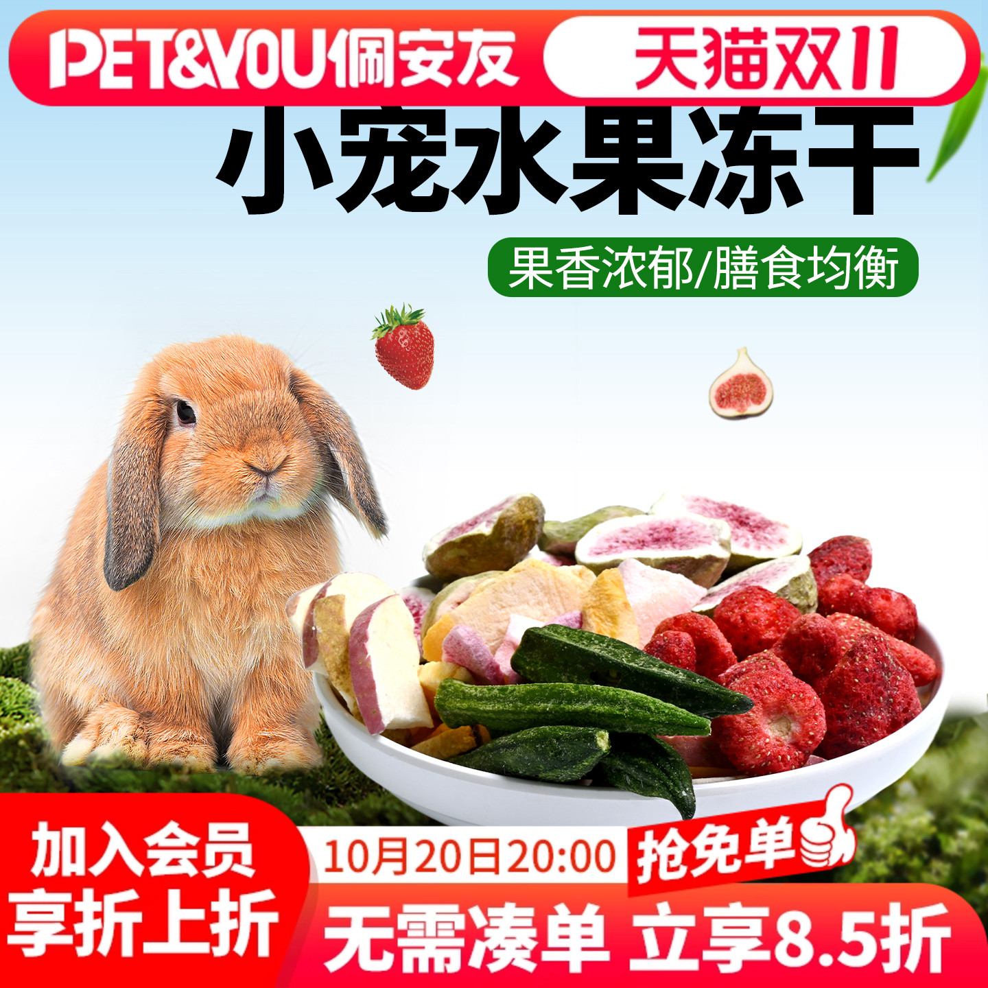 水果冻干兔子仓鼠龙猫零食苹果干