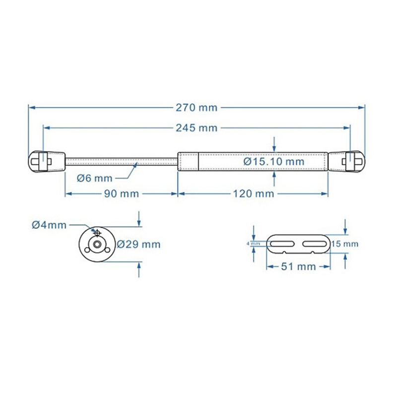 优耐五金T03气撑杆气弹簧60N支撑杆200N20N450N60N100N150N上翻门