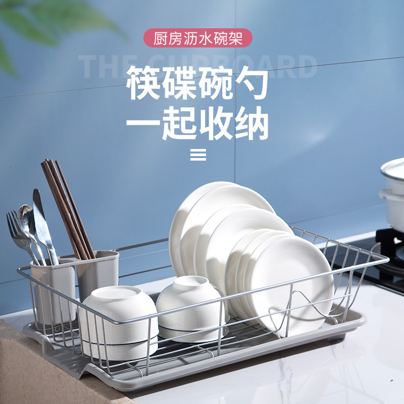 沥水碗盘架碗碟收纳架水槽置物架餐具家用厨房台面碗筷滤水收纳T