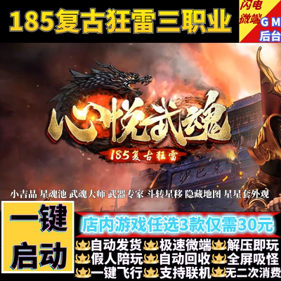 传奇单机版1.85心悦武魂复古狂雷小及品三职业假人GM后台微端联机