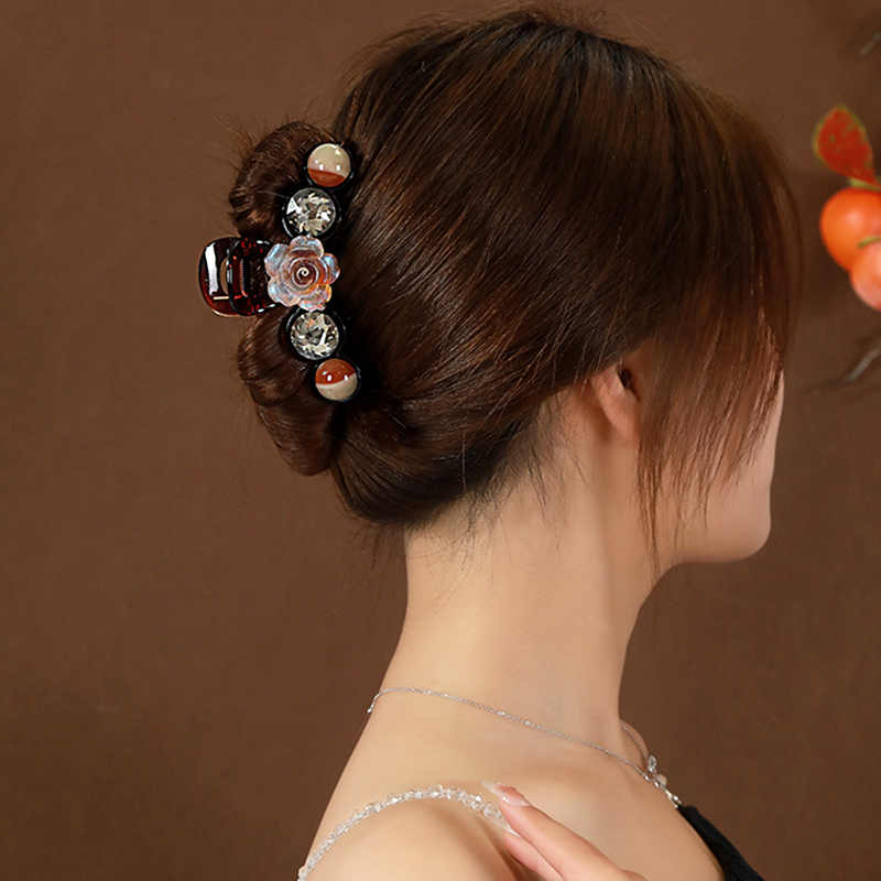 精致花朵抓夹高级感夹子头饰