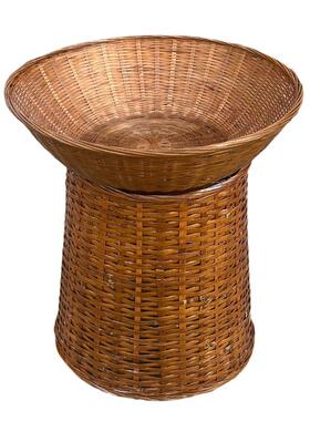 竹编制竹筐大号超超市篮市陈列展示筐加高收品纳篓水果堆编头箩篮