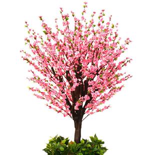 室内假外婚庆装34饰仿真大型粉色桃花树人造植物落地装真桃饰仿花