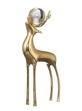 黄铜水WS-RY001晶鹿件厅厅电视柜餐办公室美式摆创意家客居饰品工