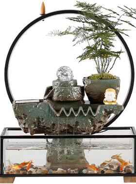 创意缸CUU流加湿器玻璃鱼招财喷泉办公室桌面关玄客水厅家居开业