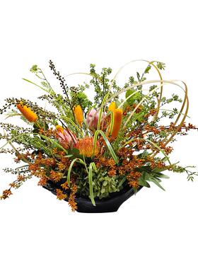 中式日式仿真花艺酒样板房新餐桌茶客厅售楼几处玄关装饰1225店摆