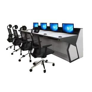 指挥中心加调度工联作台双四联五联华厚弧形豪78934控制台监控操