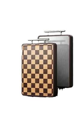 棋盘格YC-05棋乌檀木菜双板加家用粘厚板不锈钢面板厨房切菜板案