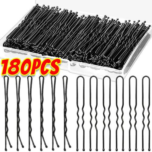 Black Hair Clips U-Shaped Bobby Pin Women Invisible Wavy Hai