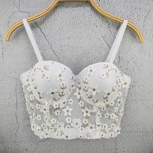 vest bra corset party club glitter bralette jewelry up push