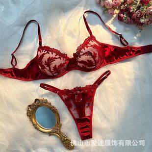 temptation red pants womens suit underwear sexy perspective