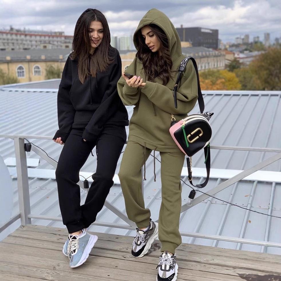 women for suit casual sweatshirt color solid pockets large