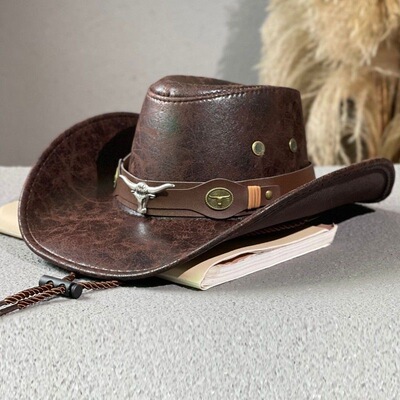 Western Cowboy Hat Rivet Jazzs Girl Costume Cosplay Cap Orna