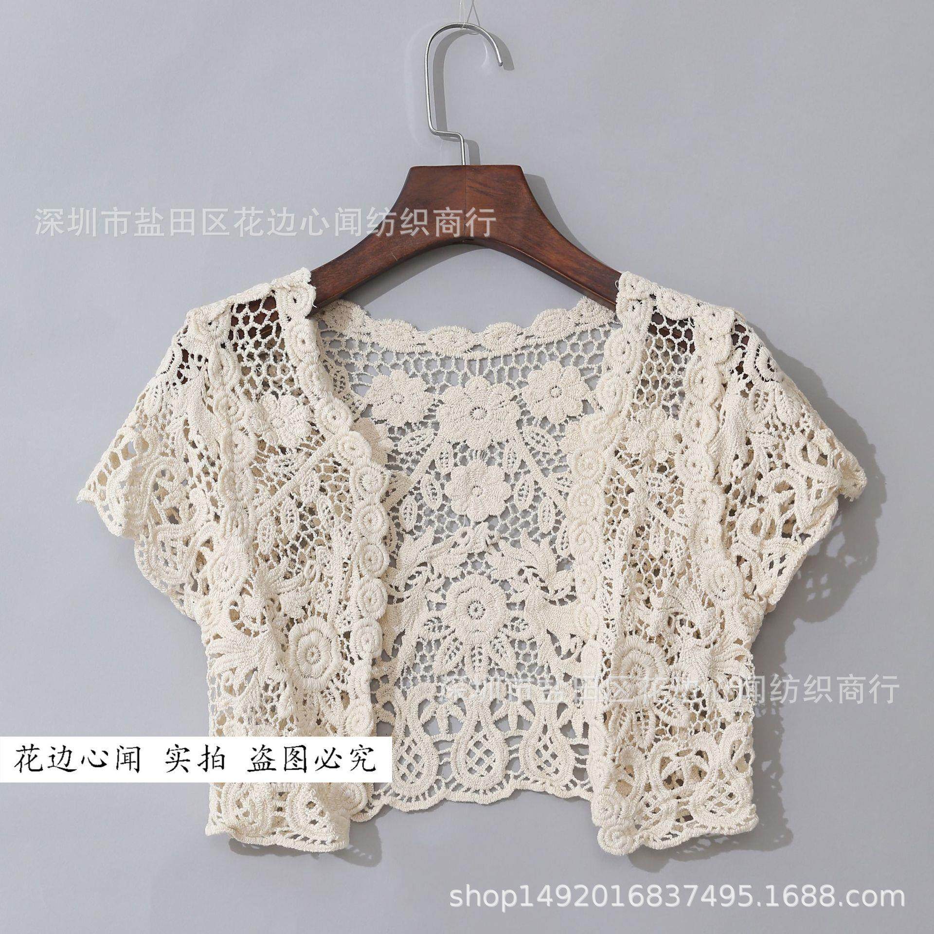 women tassels floral lace shrug open front crop jackets for