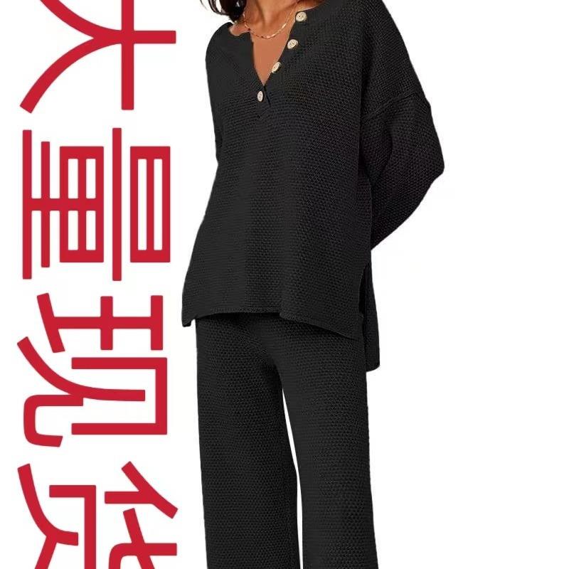 spring fall women pants stylish sweater trousers loose wide