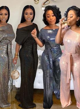 fantasy banquet dress sequins noble elegant evening laser